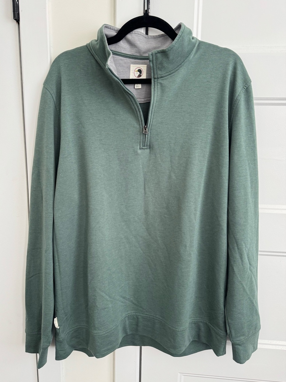 Duck Head Dunmore Performance Quarter Zip Pullover in Aspen Green Heather NWOT
